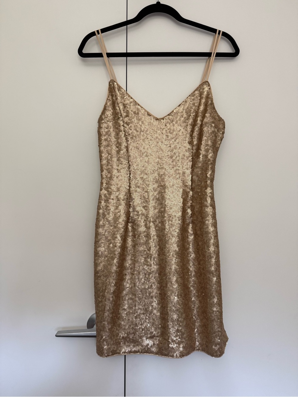 Gold Sequin Slip Dress